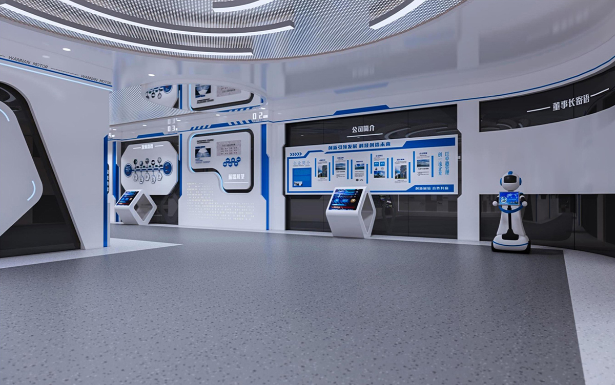 泾县皖南电机500平方科技风展厅装修设计(图3)