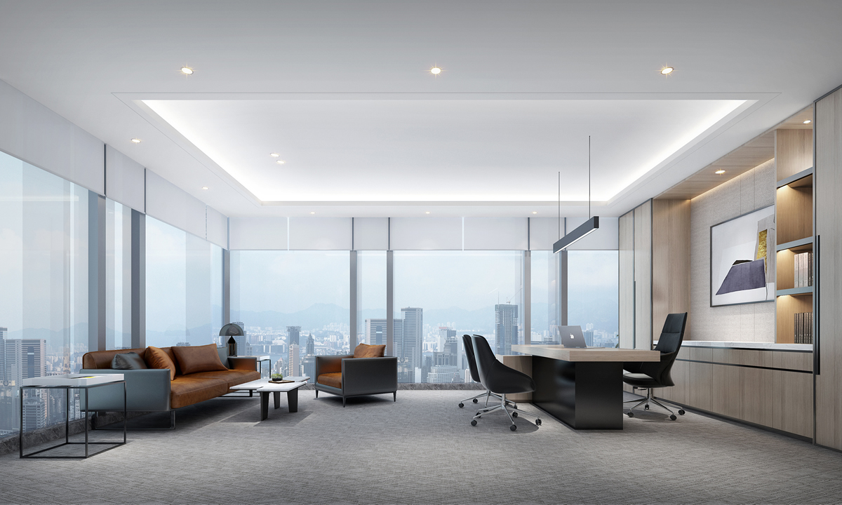 合肥祥源广场1000平方现代简约风办公室装修设计项目(图4)