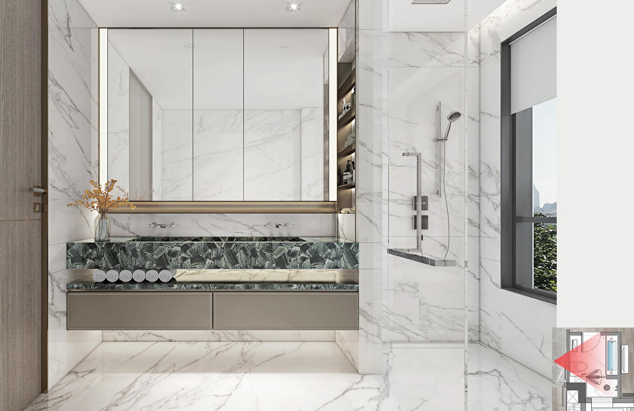 太平.某山庄C户型新中式样板间装饰装修工程(图5)