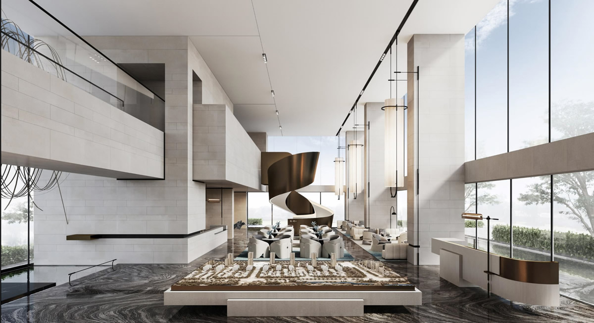 宁国·中梁翡翠天樾售楼部现代风格装饰装修工程(图3) 宁国·中梁翡翠天樾售楼部现代风格装饰装修工程(图3)