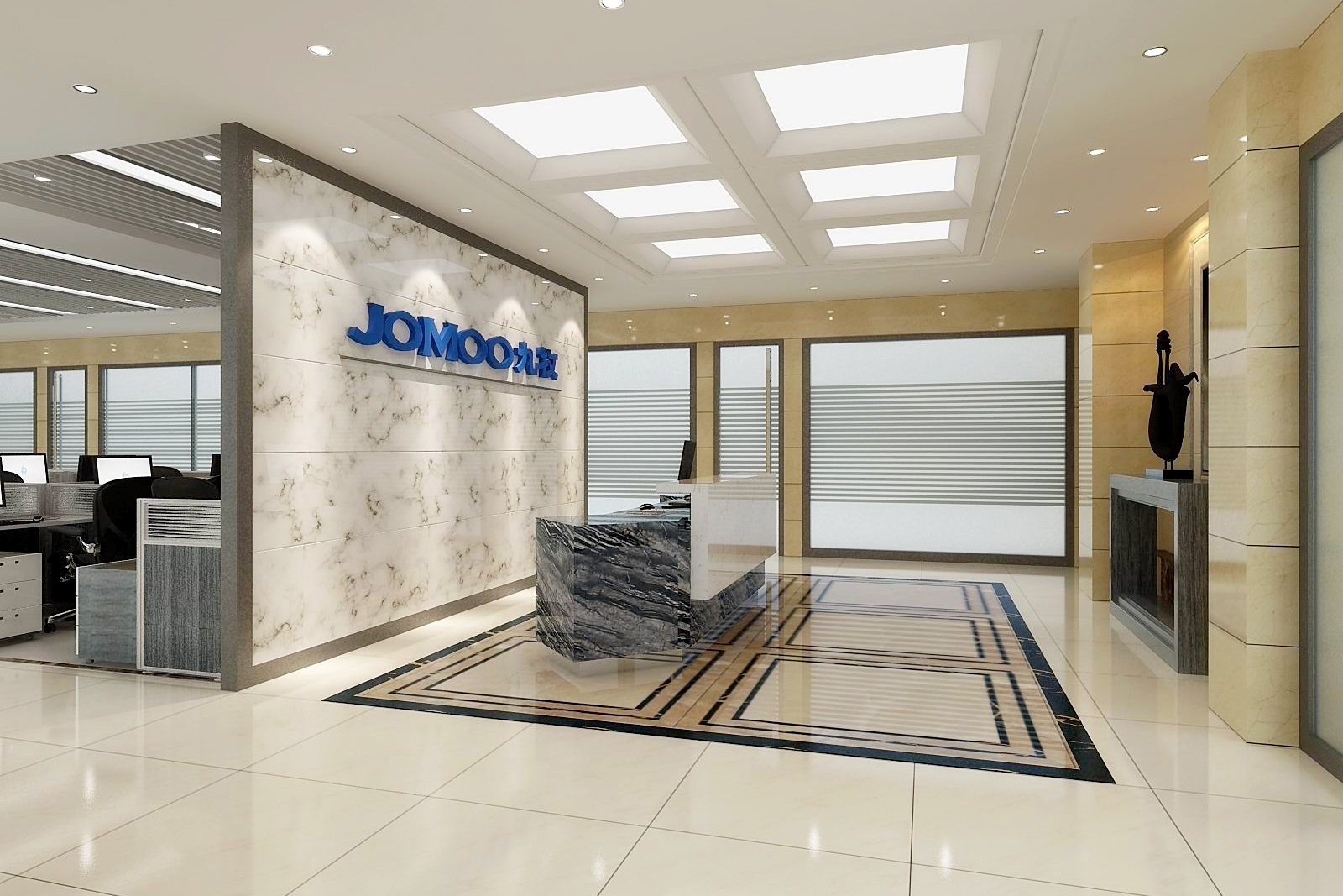 合肥九牧1000平方办公室装修(图1)