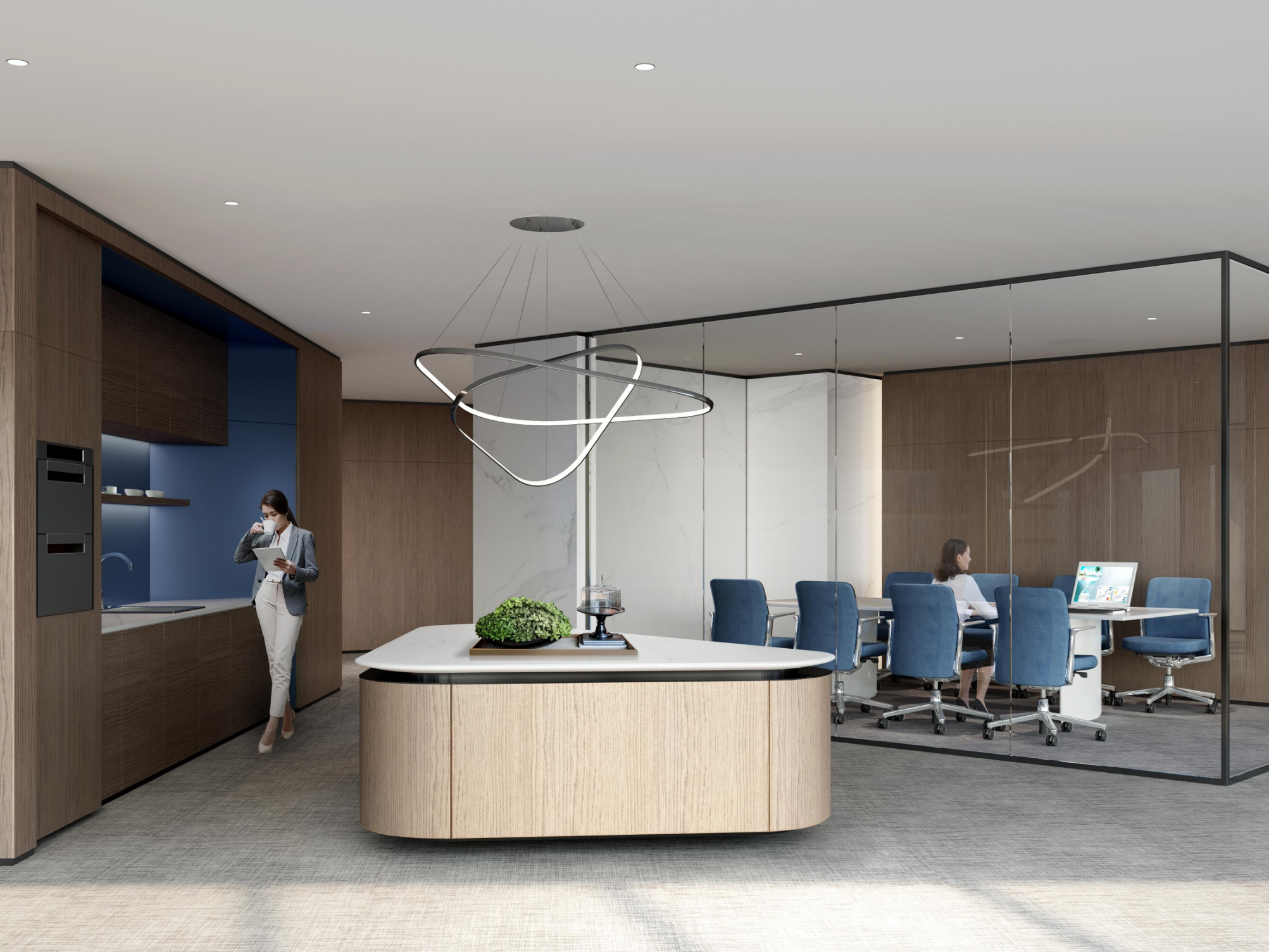 芜湖2000平方现代简约风办公室装修设计项目(图1)