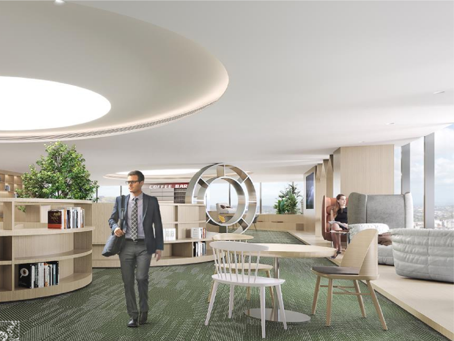 滁州3200平方办公楼内部员工休闲区装修设计案例(图2) 滁州3200平方办公楼内部员工休闲区装修设计案例(图2)