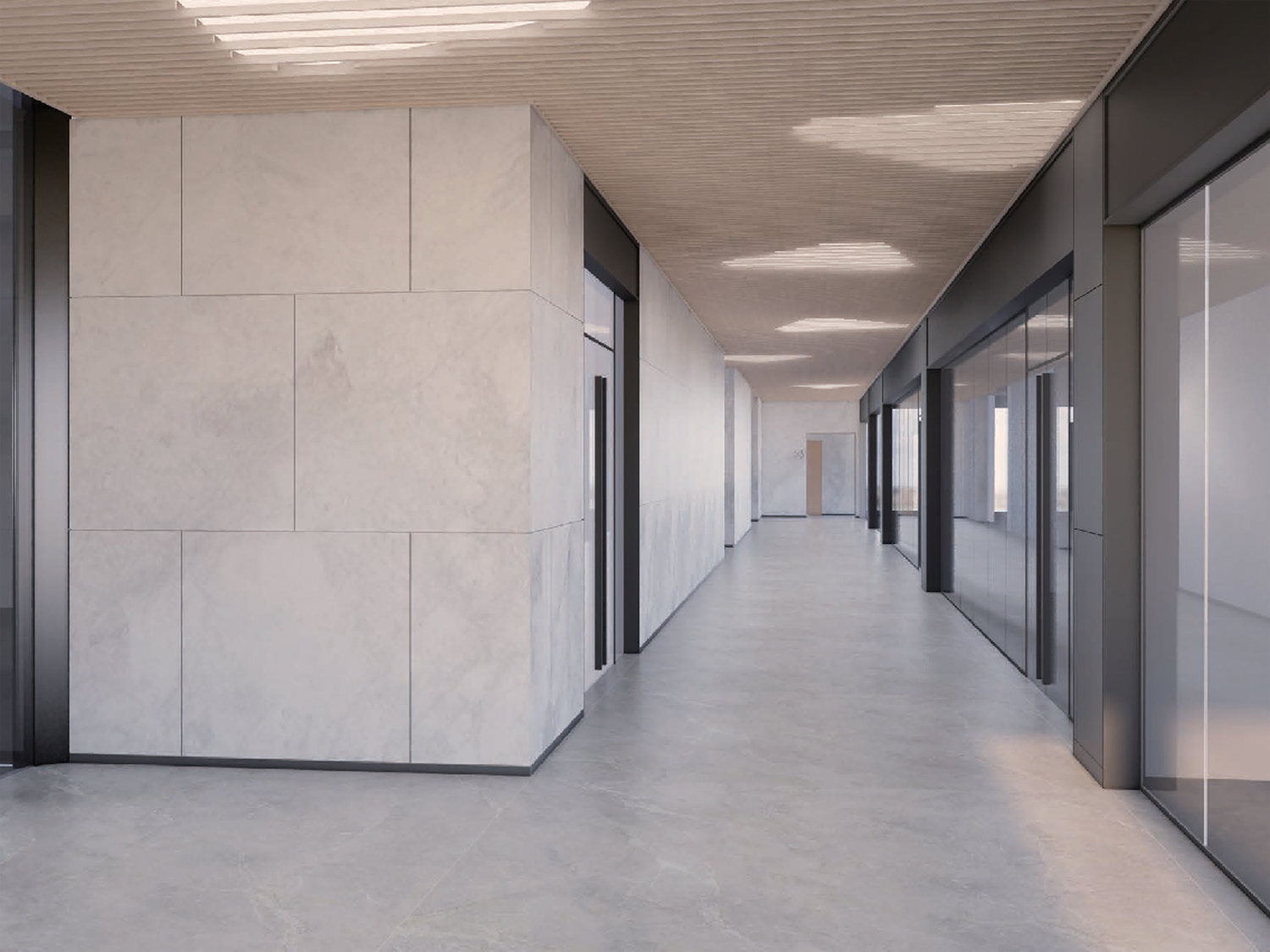 合肥西普产业园武警装备新场地接待大厅装修设计案例(图4)