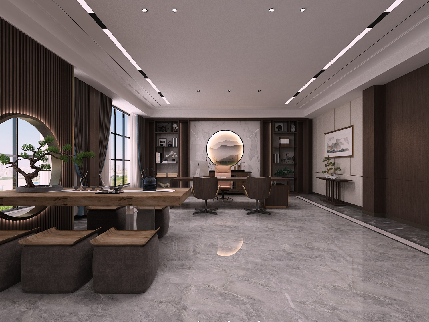 安徽半山装饰带你了解新中式办公室装修(图1) 安徽半山装饰带你了解新中式办公室装修(图1)