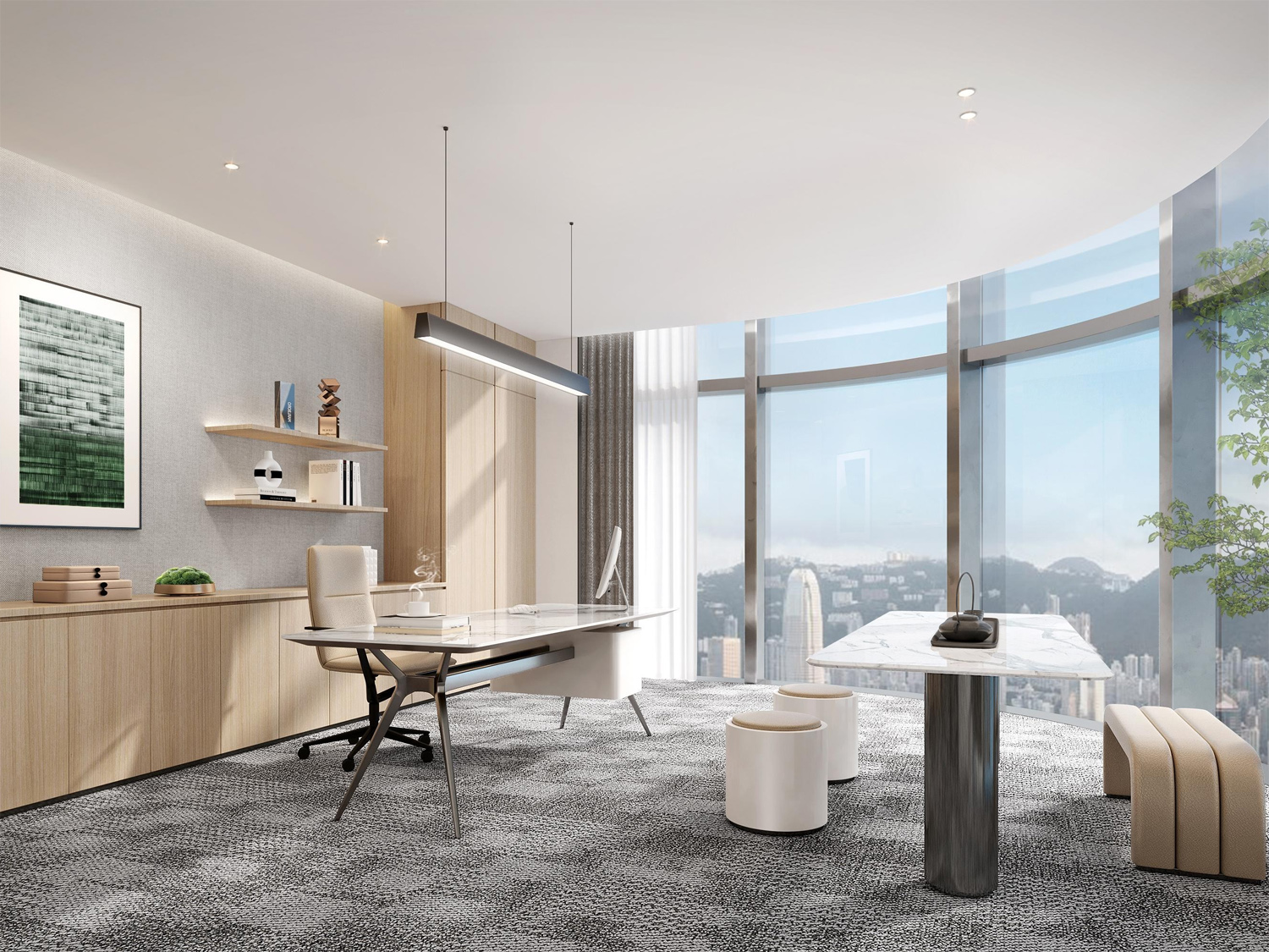 滁州1200平方简约风办公室装修设计案例(图2)