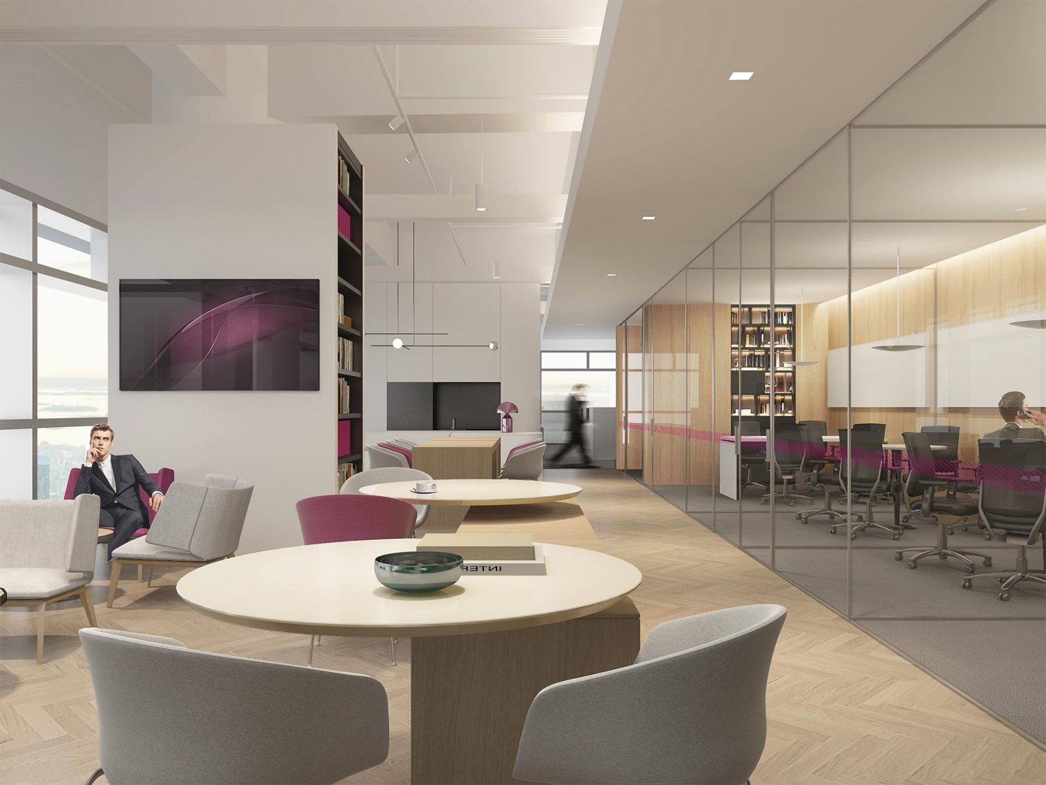 合肥900平方企业内部经理室、会议室及员工休闲区改造案例(图1) 现代简约风格:900平方企业内部经理室、会议室及员工休闲区改造案例(图1)