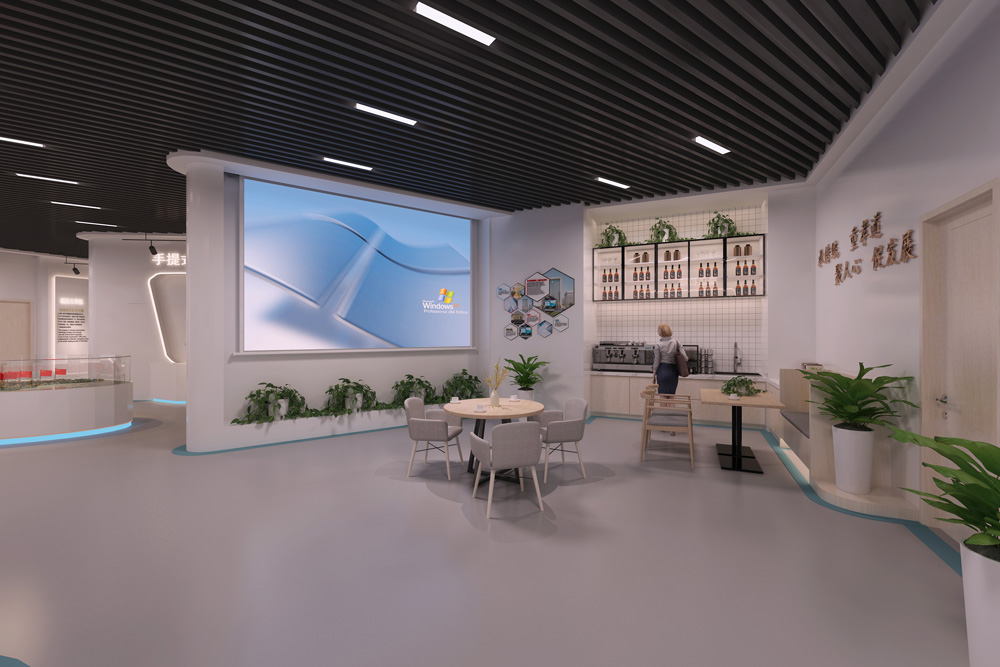 华新智能停车设备-现代简约展厅装修设计(图8)